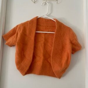 Orange Short Sleeve Cardigan